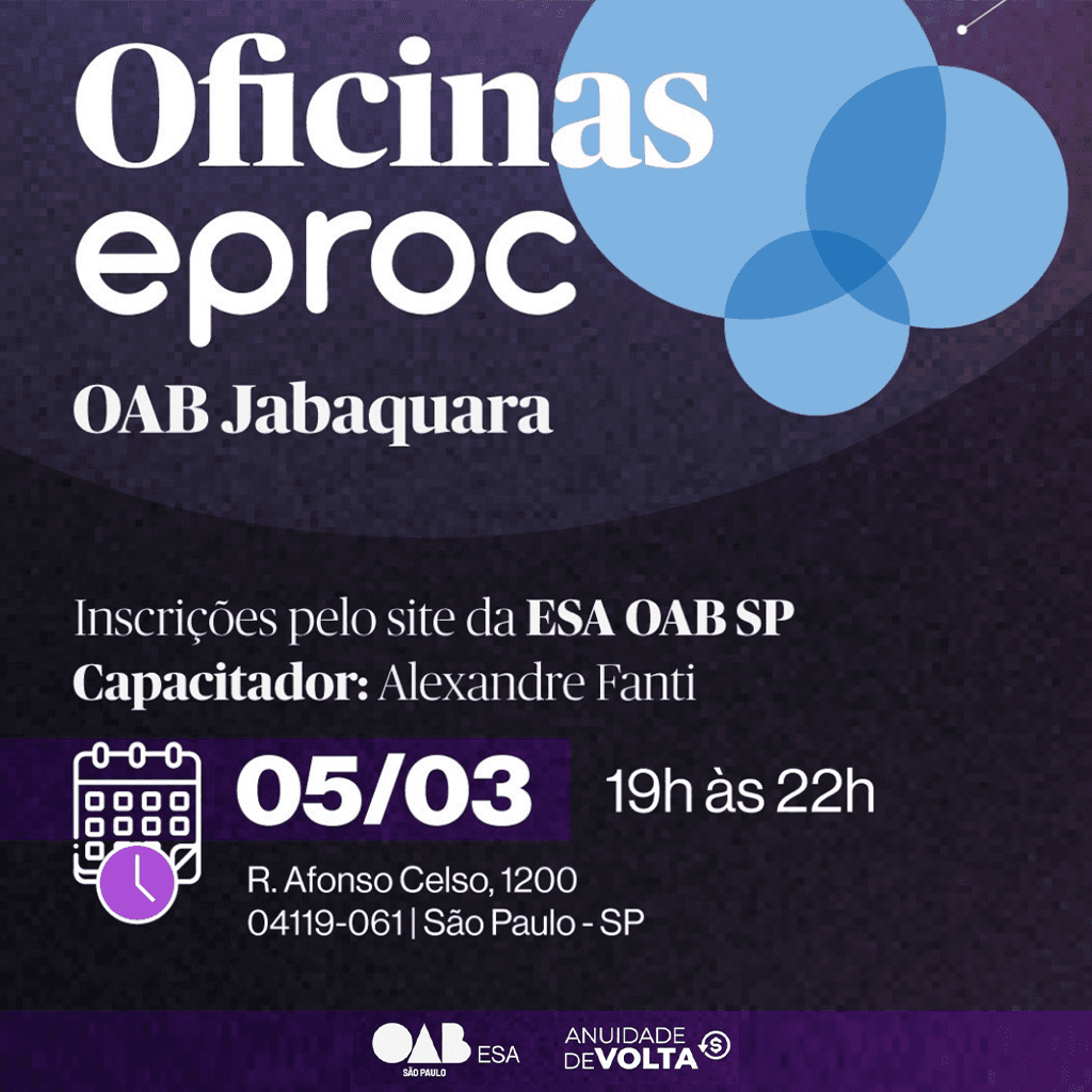 📢 OFICINAS EPROC – OAB JABAQUARA