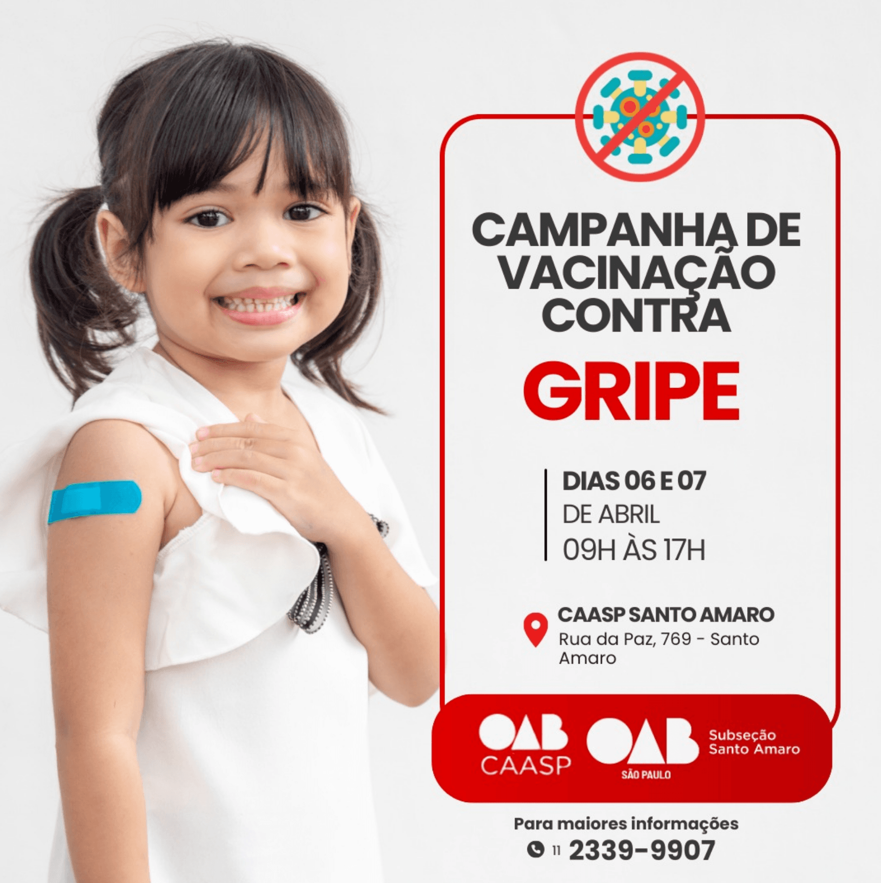 CAASP: Campanha de vacinação contra a gripe