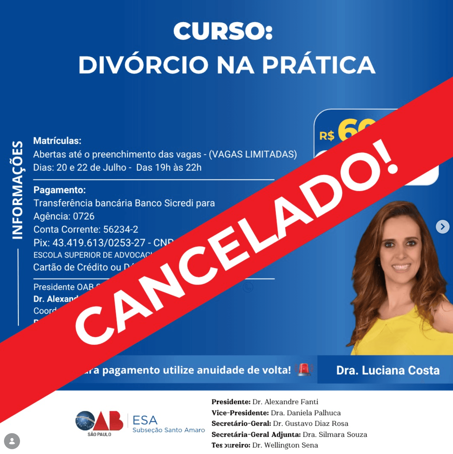 [ CANCELADO ] 📙 ESA Santo Amaro: Curso Online: Divórcio na Prática