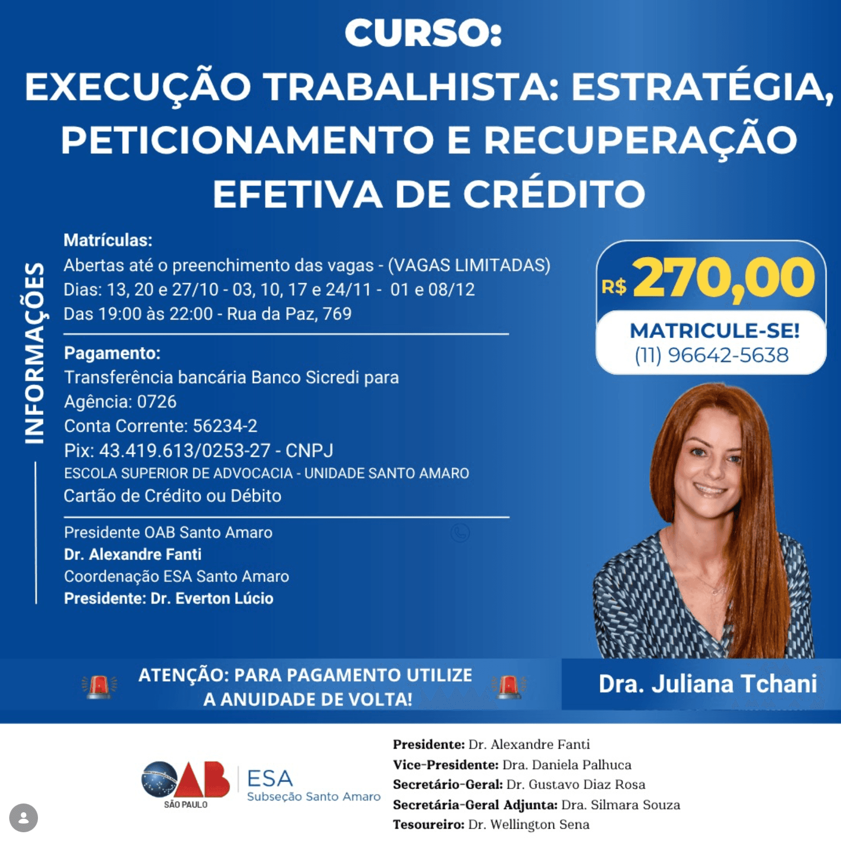 📙 ESA Santo Amaro: Execução Trabalhista: estratégia, peticionamento e recuperação efetiva de crédito