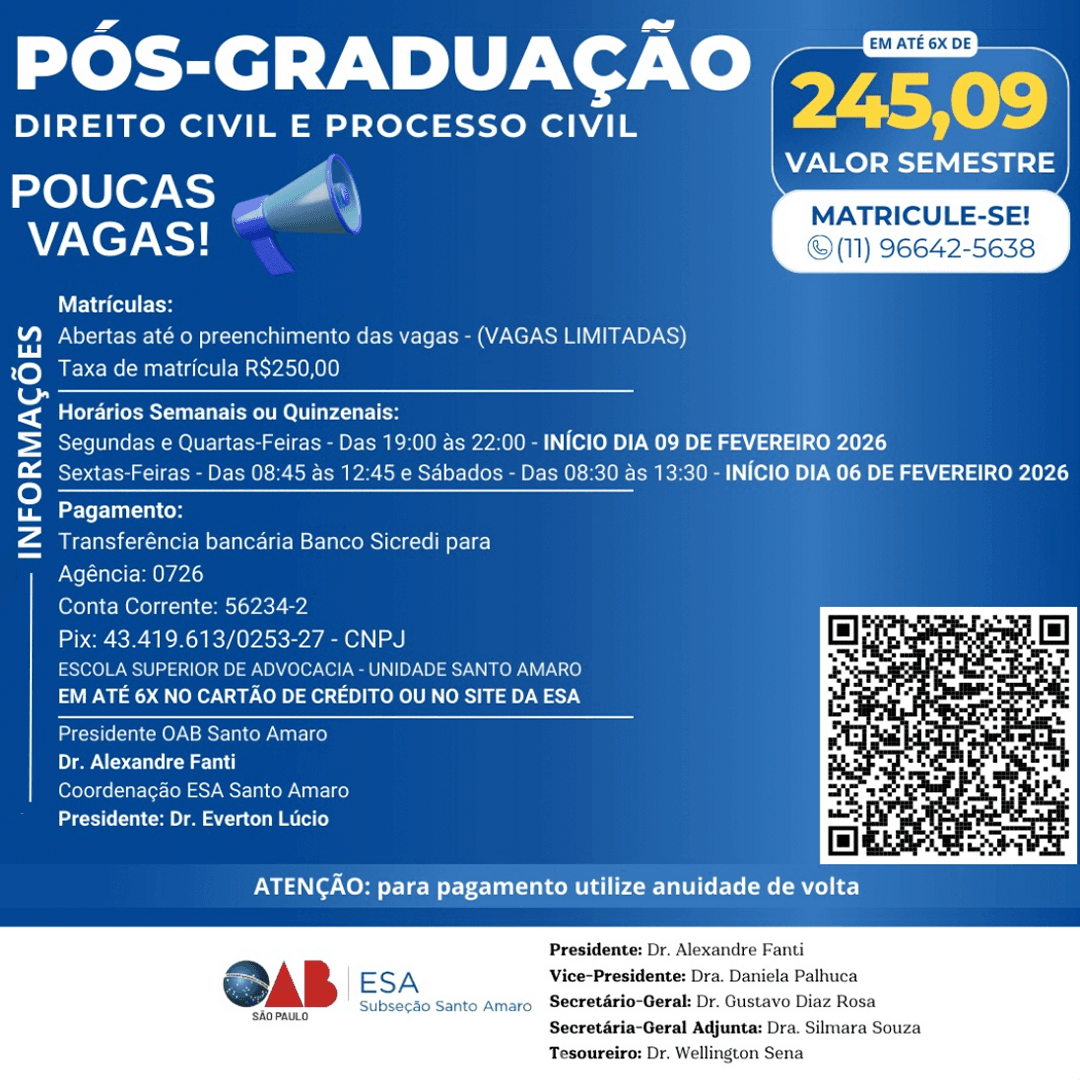 📙 ESA STO AMARO: Pós Graduação - Direito Civil e Processo Civil