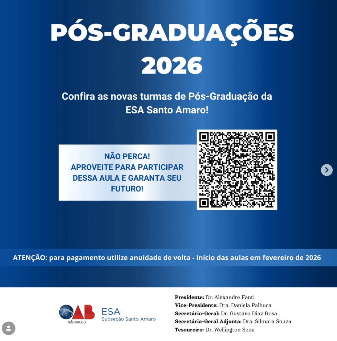 📙 PÓS-GRADUAÇÕES | ESA SANTO AMARO – 2026