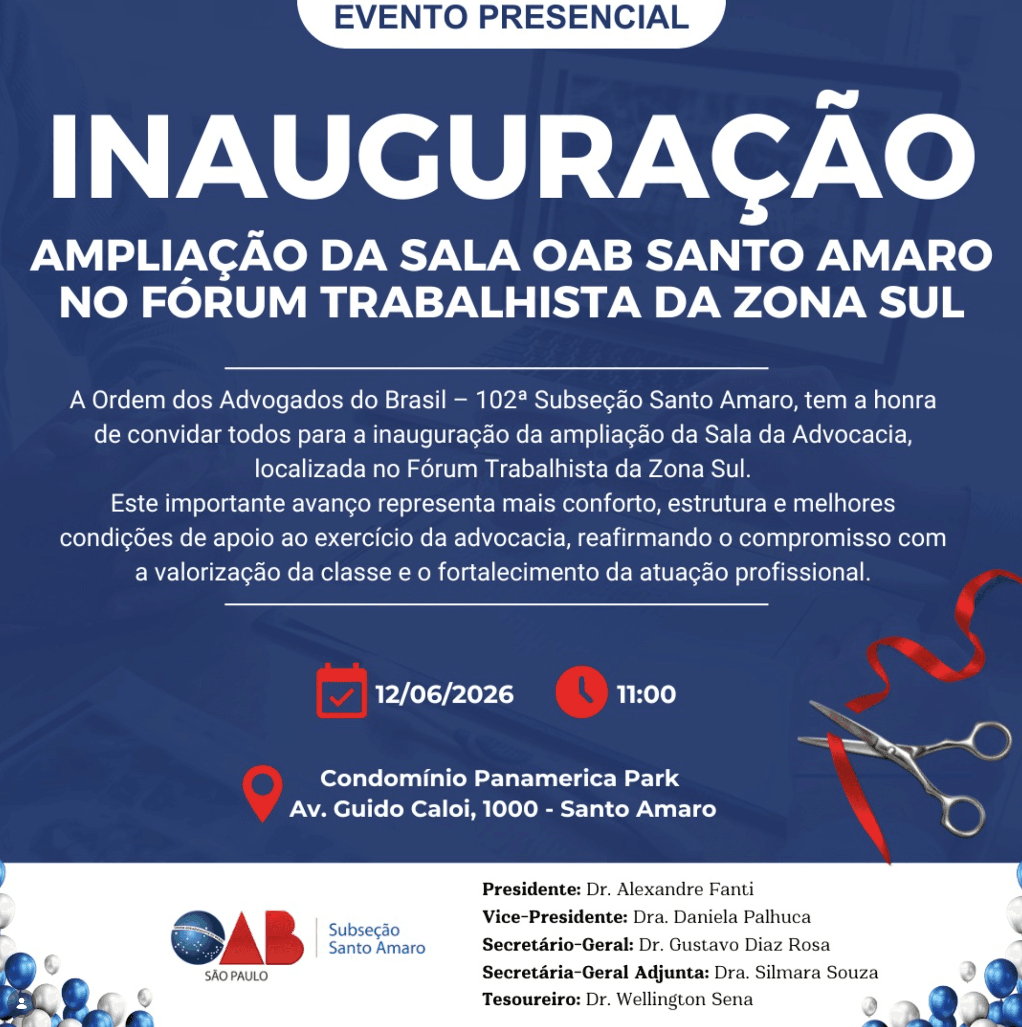 🎉✨ Inauguração - Ampliação da Sala OAB Santo Amaro