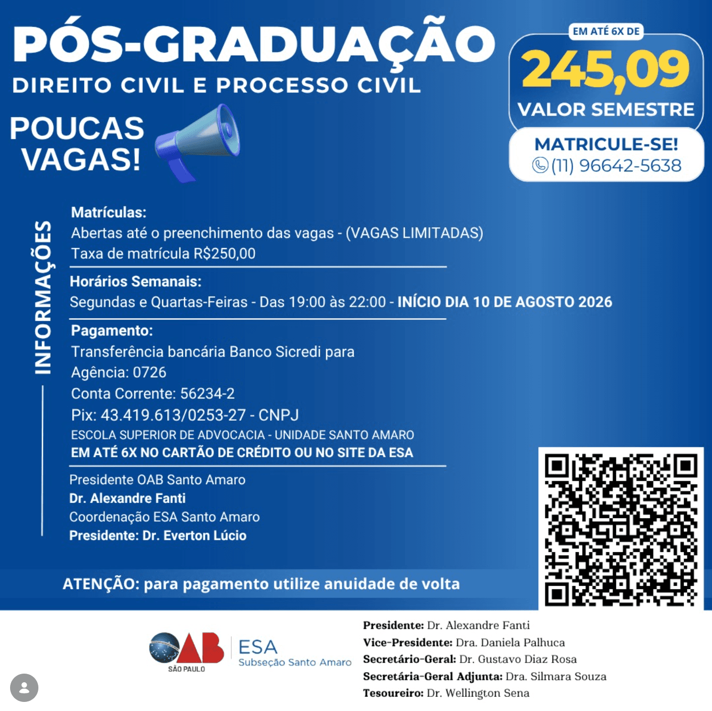 📙 ESA Santo Amaro PÓS-GRADUAÇÃO: DIREITO CIVIL E PROCESSO CIVIL